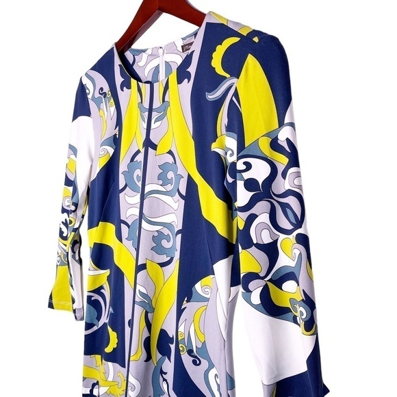 J. McLAUGHLIN NWT Sophia 3/4 Sleeve Crew Neck Dress Size Small in Multi Print - Picture 3 of 13